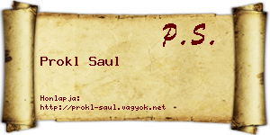 Prokl Saul névjegykártya